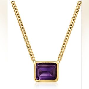 6.25 Carat Amethyst Necklace in 18kt Gold Over Sterling. 20"